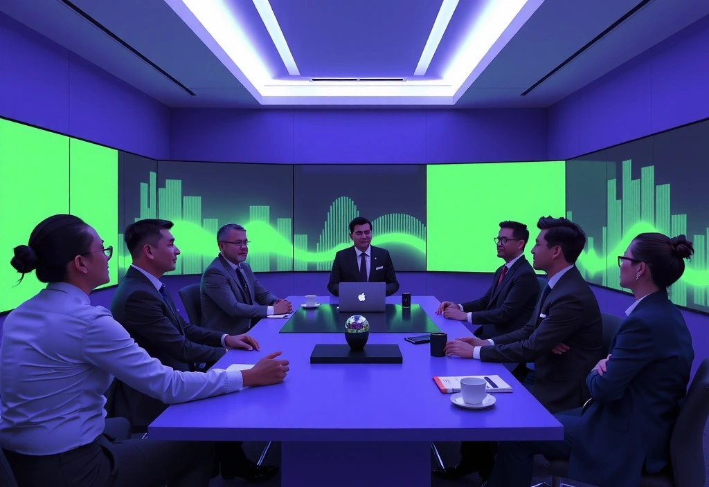 Professional team meeting in modern boardroom