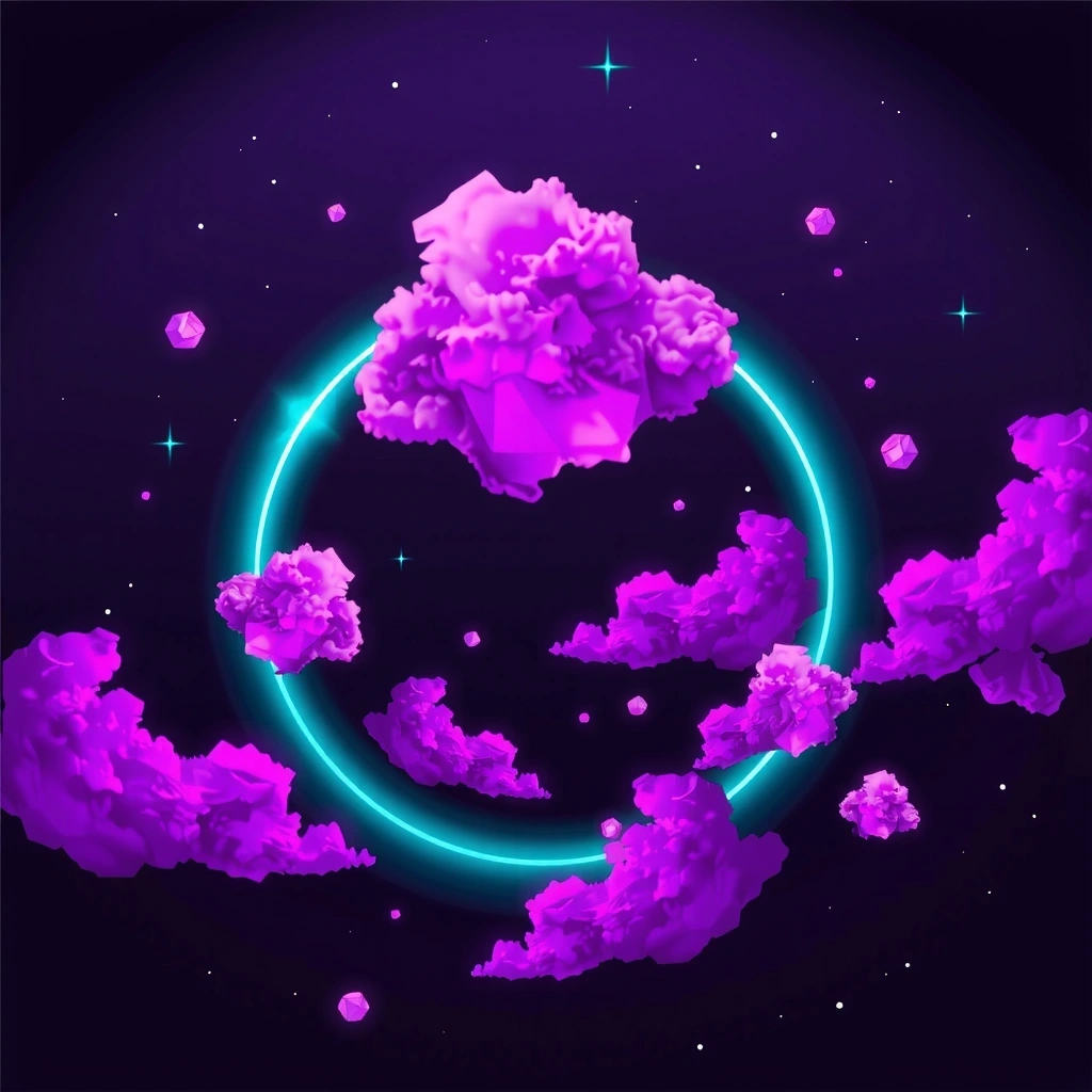Deep space cosmic background with abstract geometric shapes and nebula effects
